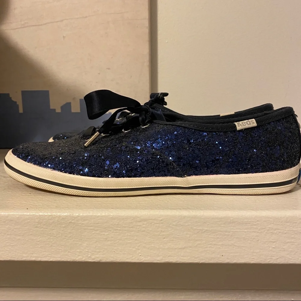 Kate Spade Keds Blue Glitter Sneaker - Picture 12 of 14